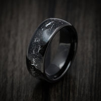 Black Tungsten Men's Ring with Silver Galaxy Inlay Custom Made Band
