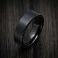 Black Tungsten Men's Ring with Satin Finish