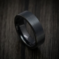 Black Tungsten Men's Ring with Satin Finish