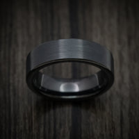 Black Tungsten Men's Ring with Satin Finish