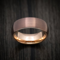 Chocolate Tungsten Men's Ring with Rose Gold Tungsten Sleeve