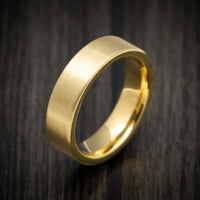 Yellow Gold Tungsten Men's Ring with Satin Finish