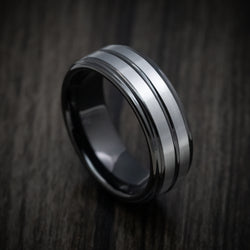 Tungsten and Black Tungsten Men's Ring