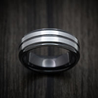 Tungsten and Black Tungsten Men's Ring