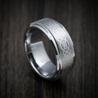 Tungsten Men's Ring with Celtic Knot Pattern
