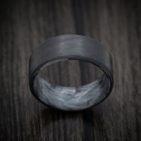 Carbon Fiber Men's Ring with Silver Texalium Sleeve