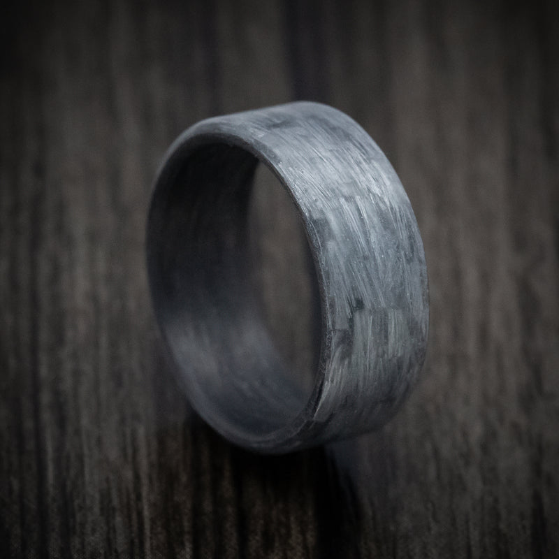 Silver Texalium Men's Ring with Carbon Fiber Sleeve | Revolution Jewelry
