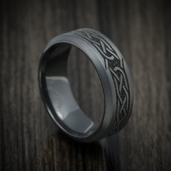 Black Zirconium Celtic Knot Men's Ring