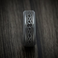Black Zirconium Celtic Knot Men's Ring