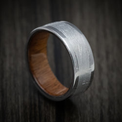 Tantalum and Gibeon Meteorite Men's Ring with Wood Sleeve