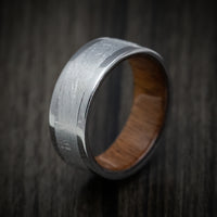 Tantalum and Gibeon Meteorite Men's Ring with Wood Sleeve