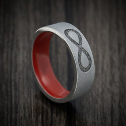 Titanium Infinity Men's Ring with Cerakote Sleeve