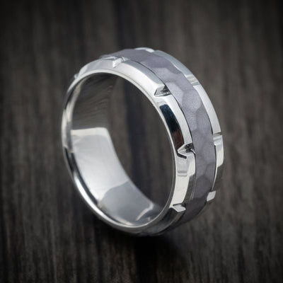 White Gold and Tantalum Men's Ring Custom Made