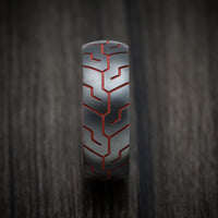 Black Titanium and Cerakote Tire Tread Men's Ring Custom Made
