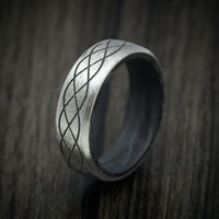 Titanium Celtic Men's Ring with Forged Carbon Fiber Sleeve