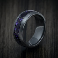 Black Zirconium and DiamondCast Inlay Men's Ring Custom Made