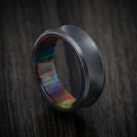 Black Titanium and DiamondCast Sleeve Men's Ring Custom Made