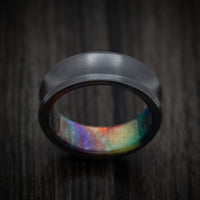 Black Zirconium and DiamondCast Sleeve Men's Ring Custom Made