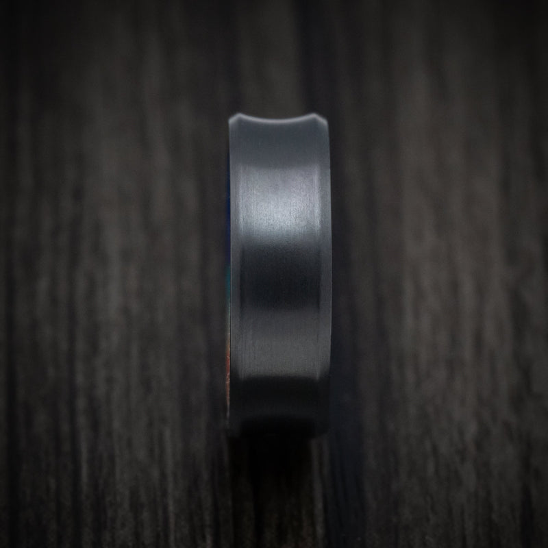Black Titanium and DiamondCast Sleeve Men's Ring Custom Made