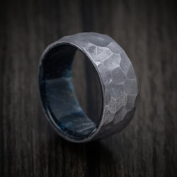 Tantalum and DiamondCast Sleeve Hammered Men's Ring Custom Made