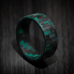 Carbon Fiber Green Glow Men's Ring