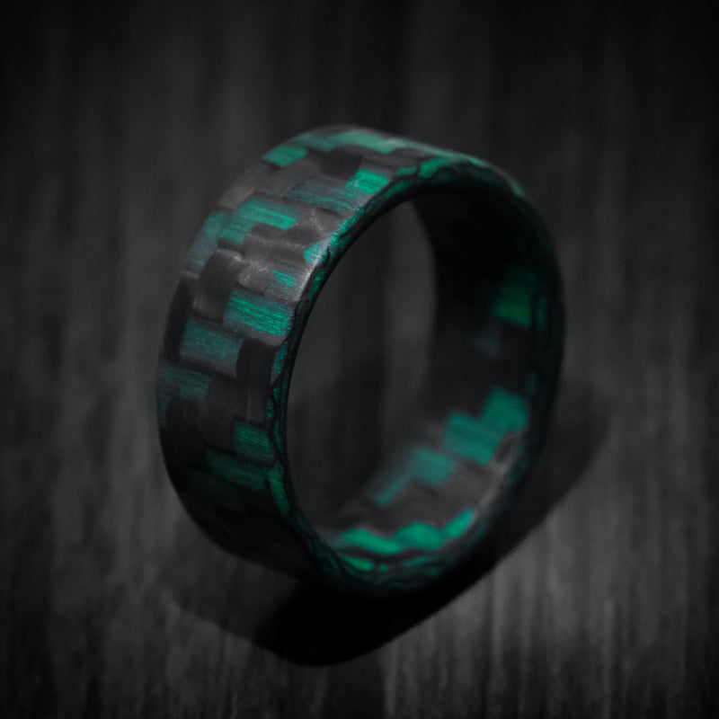 Carbon Fiber Green Glow Men's Ring