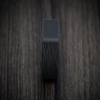 Squared Side-Cut Carbon Fiber Men's Ring