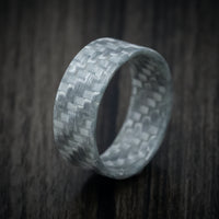 Silver Texalium Carbon Fiber Men's Ring