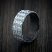 Silver Texalium and Black Carbon Fiber Men's Ring