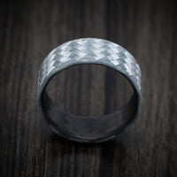Silver Texalium and Black Carbon Fiber Men's Ring