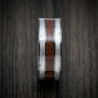 Black Zirconium Meteorite and Dinosaur Bone Inlays Men's Ring Custom Made
