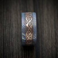 Kuro-Ti and Gold Celtic Dragon Custom Men's Ring