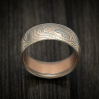 Handmade 14K Mokume Gane Woodgrain Pattern Men's Ring