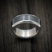 Elysium Black Diamond and Titanium Men's Ring or Wedding Band