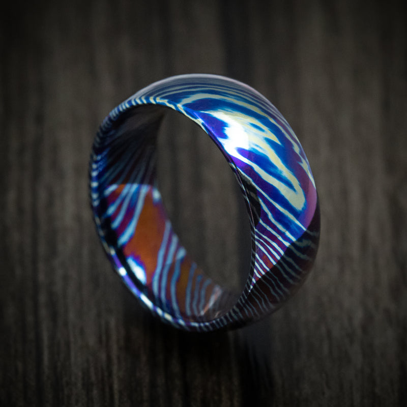 Kuro-Ti Twisted Titanium Heat-Treated Men's Ring Custom Made Band