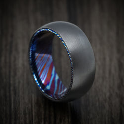 Kuro-Ti Twisted Titanium Black Zirconium Heat-Treated Men's Ring Custom Made Band