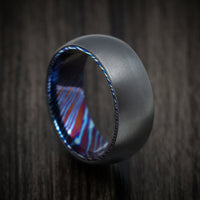 Kuro-Ti Twisted Titanium Black Titanium Heat-Treated Men's Ring Custom Made Band