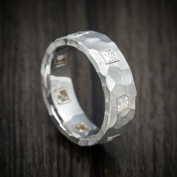 Cobalt Chrome and Moissanite Rock Hammer Men's Ring Custom Made