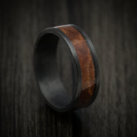 Carbon Fiber and Wood Inlay Men's Ring