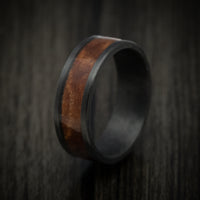 Carbon Fiber and Wood Inlay Men's Ring