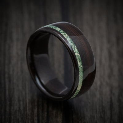 Solid Wood Men's Band with Cash Inlay