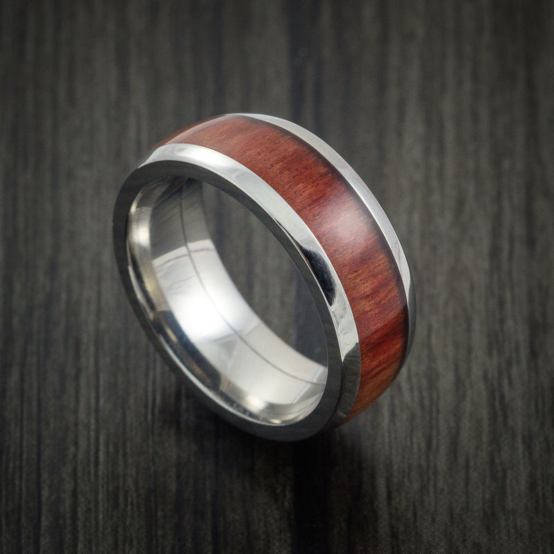 Inconel Men's Ring inlaid with Wood Custom Made to Any Size and Option ...