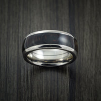 Wood Ring and Titanium Ring inlaid with WENGE HARD WOOD Custom Made to Any Size and Optional Wood Types