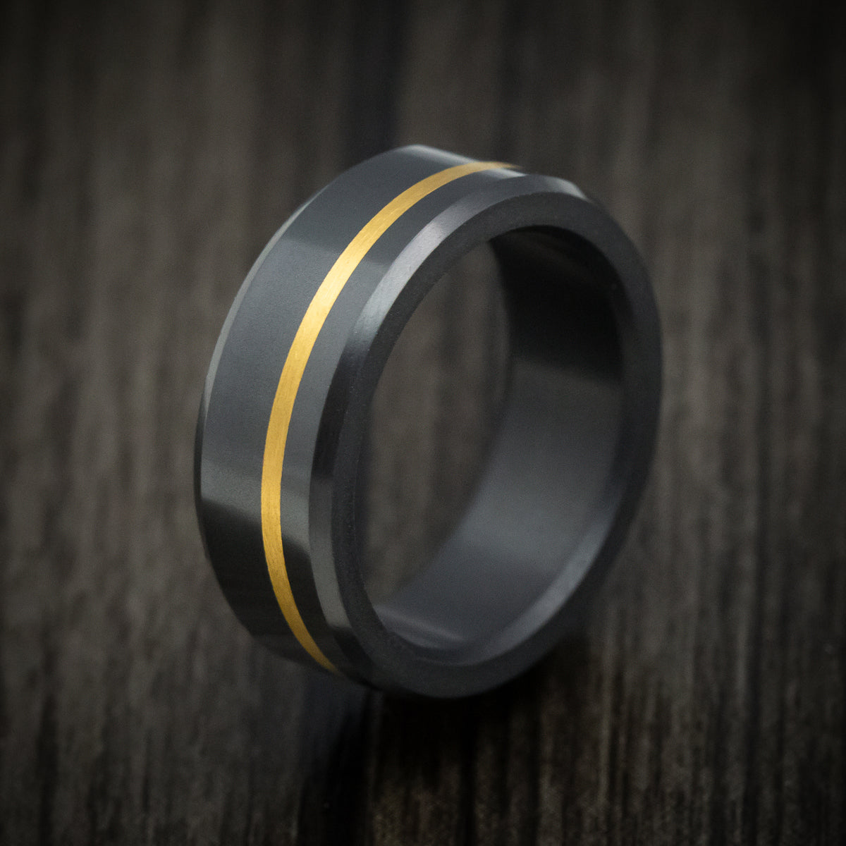 Elysium Black Diamond And 24K Gold Men's Ring Custom Made Band ...