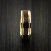 Wood Ring DESERT IRONWOOD BURL HARD WOOD in 14K Yellow Gold Wedding Band Made to any Sizing and Width