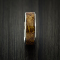 Wood Ring and Titanium Ring inlaid with DESERT IRONWOOD BURL WOOD Custom Made to Any Size and Optional Wood Types