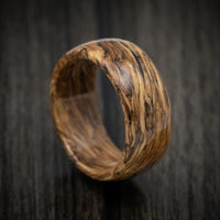 Whiskey Barrel Wood Marbled Wood Men's Ring Custom Made Band