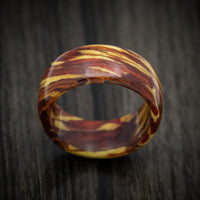 Marbled Wood with Bloodwood, Yellowheart and Yew Custom Made Men's Ring