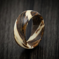 Driftwood and Bocote Marbled Wood Men's Ring Custom Made Band