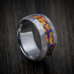 Tantalum and Dichrolam Inlay Men's Ring Custom Made Band